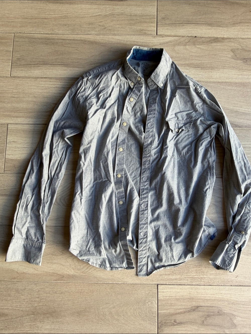 J. Crew Light Gray Long-Sleeve Button-Down Shirt